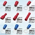 thumbnail image 2 of Juego de conectores eléctricos de 360 piezas con terminales de horquilla y de anillo aislados y surtidos, 2 of 8