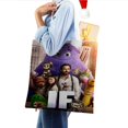 thumbnail image 4 of John Krasinski's IF MOVIE Bolso de tela con estampado de lienzo para mujer, bolsa de compras reutilizable y estética, con cremallera interior, regalo para mujer,40*40cm., 4 of 6