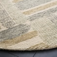 thumbnail image 3 of SAFAVIEH Micro-Loop Bedelia Geometric Striped Area Rug, Ivory/Grey, 5' x 5' Round, 3 of 8