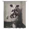 thumbnail image 2 of Bathroom Calf Sheer Curtains 45 Inches Long, Toilet Animals Vintage Light Filering Curtains, Breathable Simi Curtain Privacy Drapes for Kitchen Bathroom Lightweight Small Window Treatment, 2 of 9