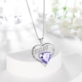 thumbnail image 6 of Juwaliy Love Heart Mom Necklace June Birthstone Necklace Alexandrite Purple CZ 925 Sterling Silver Pendant Jewelry Women Christmas Birthday Mother's Day Gifts, 6 of 11