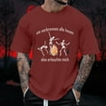 thumbnail image 2 of Haut à Manches Courtes Imprimé Thème Halloween pour Homme Col Rond Décontracté Graphique Feu Grande Taille Couleur Unie, 2 of 6