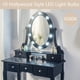 thumbnail image 3 of Negra moderno girls makeup vanity set: lighted mirror, cushioned stool, 5 cajones para dormitorio - ideal para para para niños y women, 3 of 5