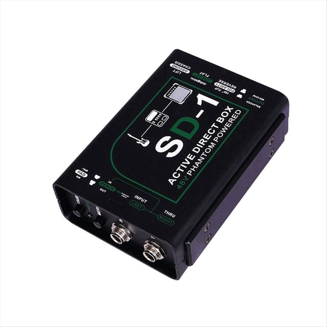 Caja DI Profesional SD-1 para Guitarras. Caja Directa Mono para Mejorar el Sonido en Estudio y Escenario.