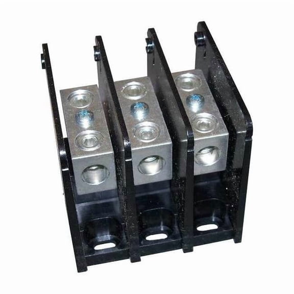 Power Distribution Block, Open, 3 Pole, 175 A Copper, 1,000 V AC/DC, Screw