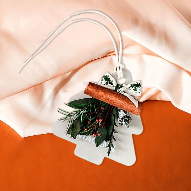 Colgante de Aromaterapia para Árbol de Navidad | Decoración de Papel Rojo, Blanco y Verde con Aroma a Palo de Madera | Regalo Navideño para Desodorante de Coche y Dormitorio | Adorno Colgante con Aro
