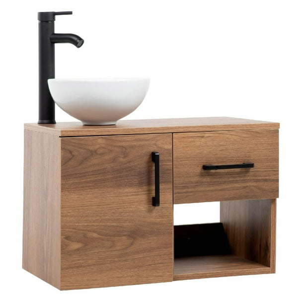 Mueble Kit Para Baño Gabinete Organizador Lavamano Monomando cafe