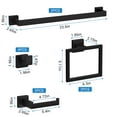thumbnail image 3 of EcoSummer 10-Piece Matte Black Bathroom Hardware Set, Rust-Resistant Stainless Steel, Modern Towel Bar, Towel Rings, Toilet Paper Holder, Wall-Mounted Accessories for Home & Commercial Use, 3 of 8