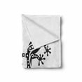 thumbnail image 2 of Gecko Soft Flannel Fleece Throw Blanket, Monochrome Composition of a Lizard with Footprints Simplistic Exotic Wildlife, Cozy Plush for Indoor and Outdoor Use, 50" x 70", Black and White, by Ambesonne, 2 of 6