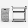 thumbnail image 2 of Furniture of America Azur Aluminum 2-Piece Bar Cart and Trash Can in Gray, 2 of 18