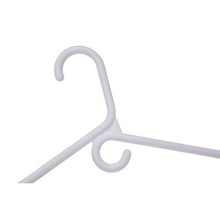 ZenStyle 100 Pack Standard Size White Plastic Hangers for Clothes  Lightweight Space Saving Tubular Clothing Hangers (White)