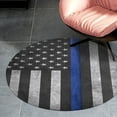 thumbnail image 4 of Police Flag Round Carpet Circle Rug Outdoor Patio Area Rug Washable Large Area Rugs Hallway Room Decor Fitness Mats, 4 of 8