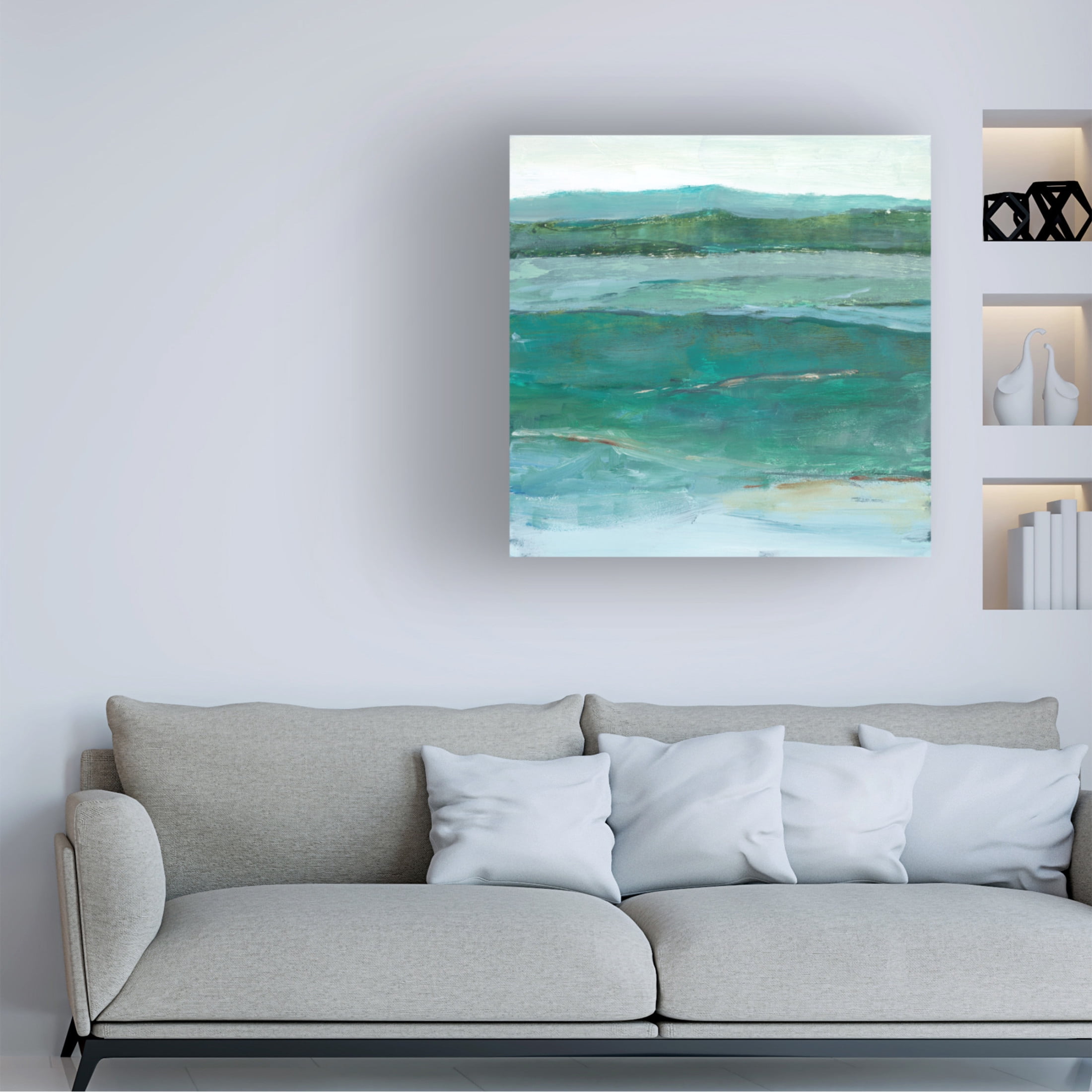 Canvas Wall Art - Ethan Harper 'Layered Fields I' Wall Art for Living Room, Bedroom, or Office Décor by Trademark Fine Art - 35 x 35 Inches