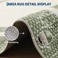 thumbnail image 2 of Hasoo 2′ x 6′ Green Washable Neutral Bordered Runner Rug for Kitchen Modern Stain Resistant Indoor Throw Carpet Home Decor, 2 of 6