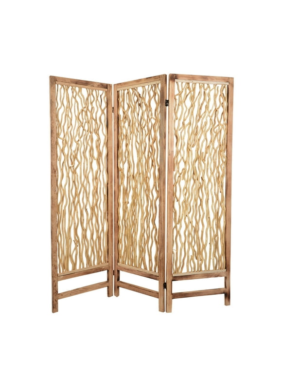 Contemporary Foldable 3 Panel Falling Springs Screen Room Divider