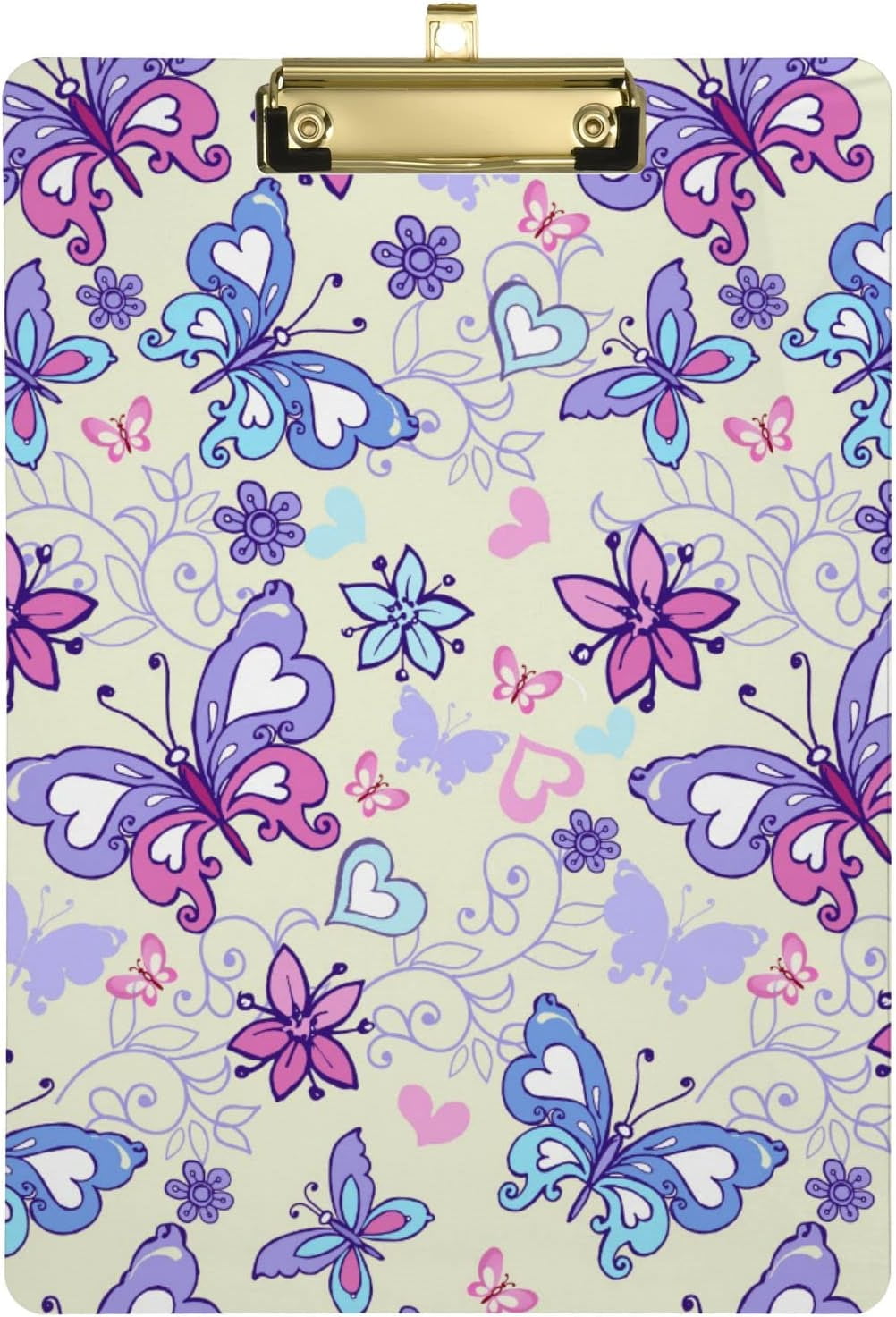 FMSHPON Butterflies Clipboard Hardboard Wood Nursing Clip Board and