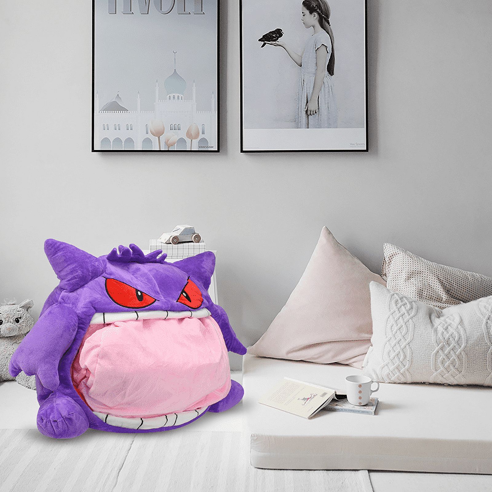 Sarzi Shiny Mega Gengar Plush 8 Inch White Dolls Pillow  Decoration，Christmas Gift 