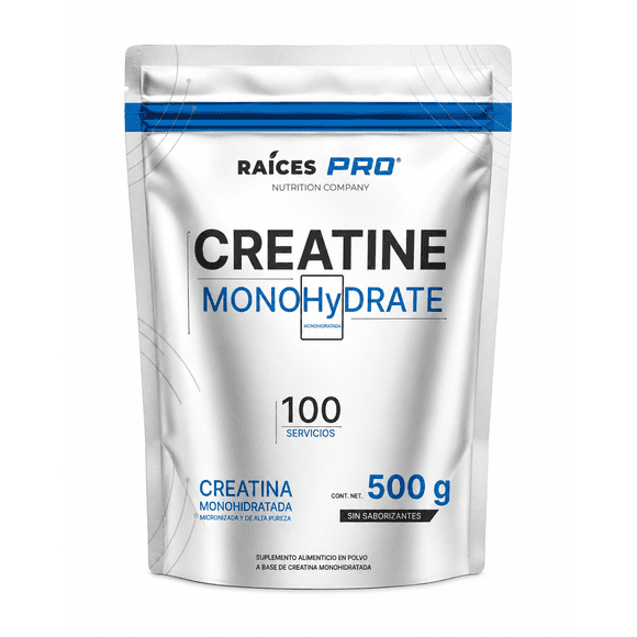 Creatina Monohidratada Micronizada Raíces Pro 500 Gramos 100 Servicios