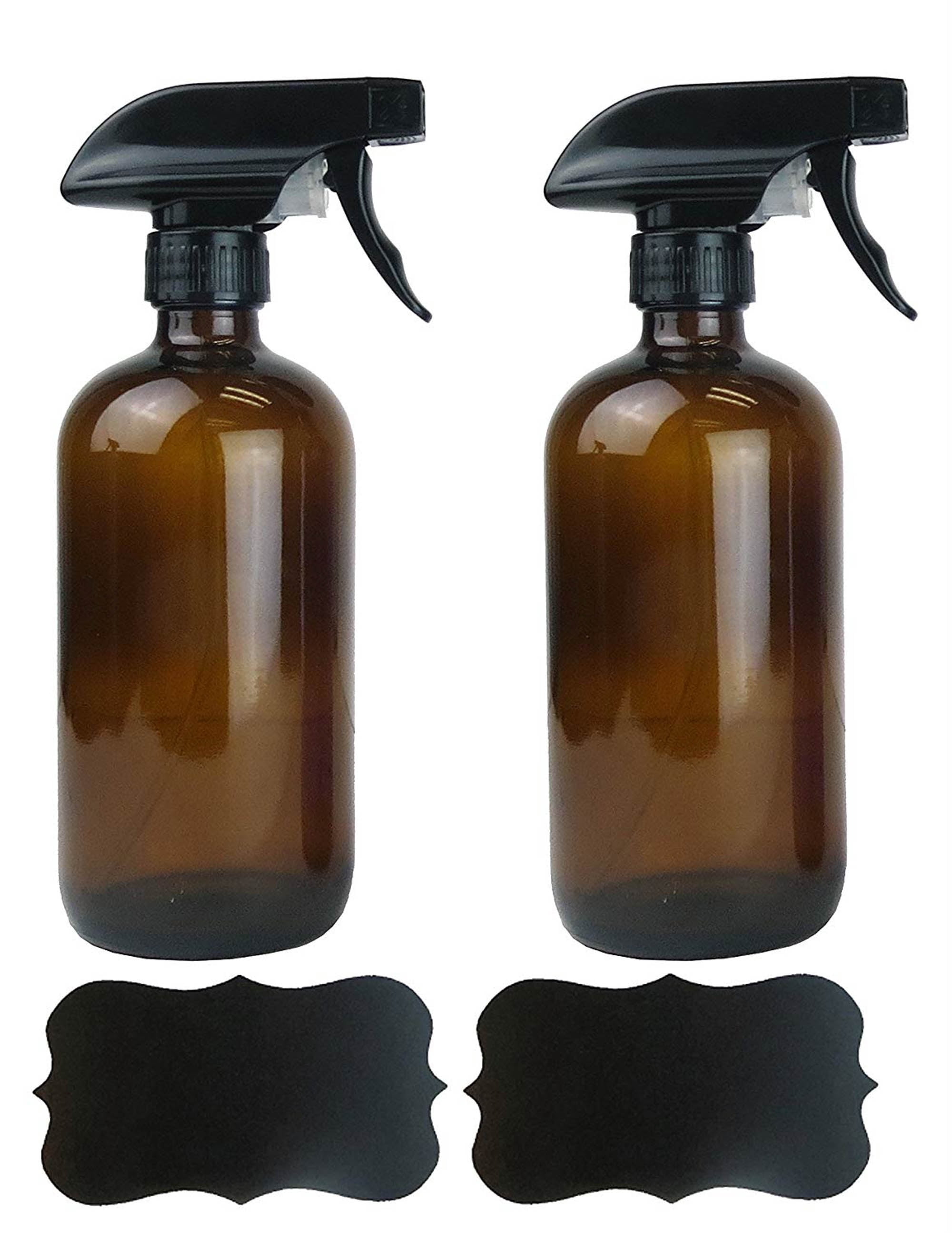 DII Set of 2 Amber Glass Spray Bottles for 16oz of Liquids with