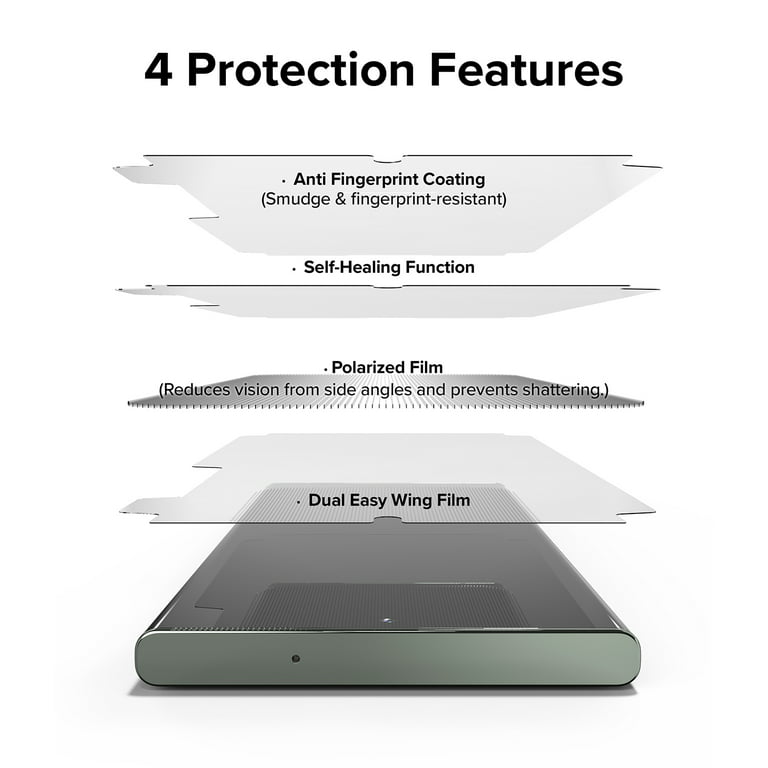 Ringke Privacy Dual Easy Wing [Anti-Spy] Compatible with Samsung Galaxy S23 Ultra Privacy Screen Protector 5G, Self-Healing Properties