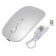 thumbnail image 1 of Souris sans fil 2,4 GHz Bluetooth double mode, 3 DPI, réglable, fonctionnement silencieux, ergonomique, rechargeable, pour ordinateur portable, argent, 1 of 4