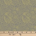 thumbnail image 2 of David Textiles 44" Cotton Drawn Paisley Fabric by the Yard, Gray|Yellow, 2 of 2