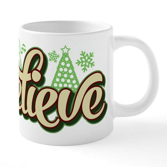 CafePress - Believe Christmas - 20 Oz White Ceramic Mega Mug