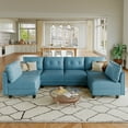 thumbnail image 1 of LLappuil Modular Sectional Sofa, 6 Seat Modular Sectional Sofa with Storage, Faux Leather Waterproof Sofa for Living Room, 1 of 8