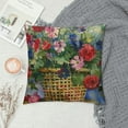 thumbnail image 2 of PRATYUS   Geranium Basket Spring Pillow Covers Flower Outdoor Square Indoor Decorative Throw Pillows White, 2 of 5