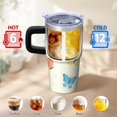 thumbnail image 6 of Butterfly 20oz Stainless Steel Tumbler with Handle and Straw – Insulated Travel Cup with Sliding Lid, 360° Full Wrap Printed Mug for Home, Outdoor & Sports Use, Spring, 6 of 6