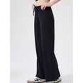 thumbnail image 4 of SWSMCLT Women's Wide Leg Yoga Pants Palazzo Pants Casual Workout Summer Thin Trousers Long Lightweight Soft Black Large, 4 of 5