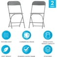 thumbnail image 6 of SSyao Set of 2 Plastic Folding Chairs - 650 LB Weight Capacity Lightweight Stackable Folding Chair-Grey, 6 of 10