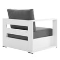 thumbnail image 4 of Modway Tahoe Modern Powder-Coated Aluminum Armchair, Stain Resistant, White/Charcoal, 4 of 8