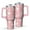 Pink Christmas Santa, variant on Pink Christmas Snowman Pattern Tumbler with Handle and Lid,40oz Double Wall Vacuum Insulated Tumbler,Cups Gift for Women and Men