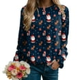 thumbnail image 3 of larppty Christmas Sweatshirts for Women 2025 Long Sleeve Pullover Tops Funny Graphic Ugly Christmas Sweater Xmas Shirts for Party (Dark Blue, XL), 3 of 6