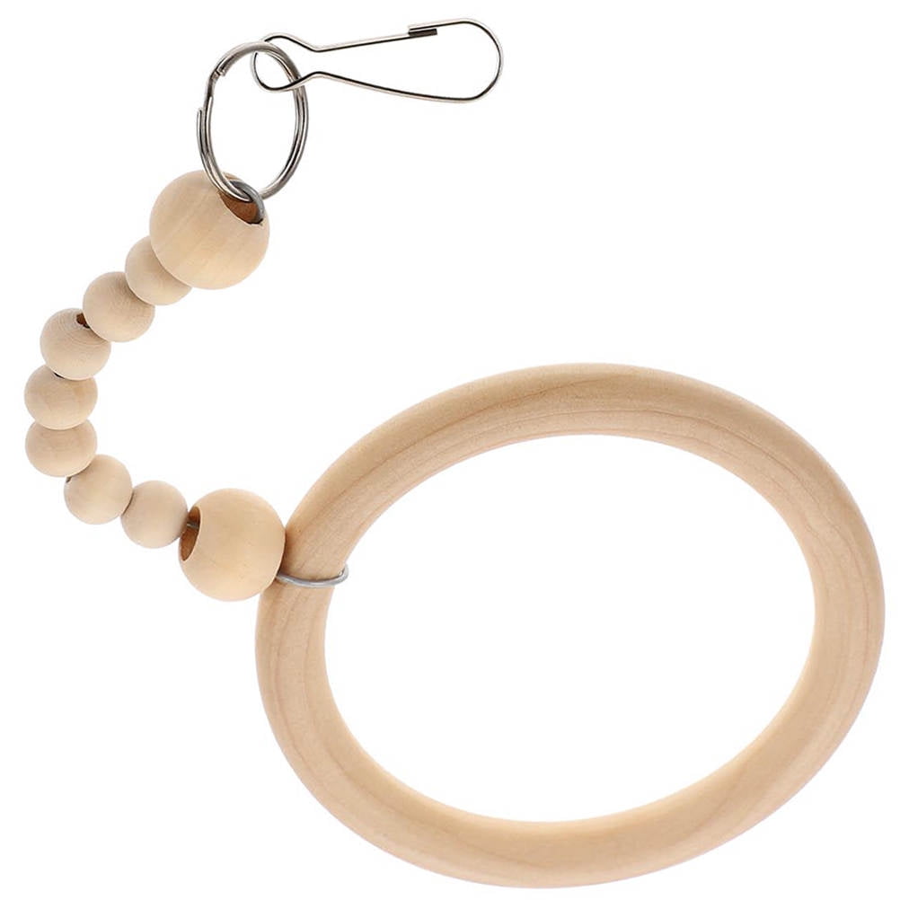 LOLIPPYY Parakeet Cage Accessory Beige Wooden Bird Swing for Balance and Coordination Training