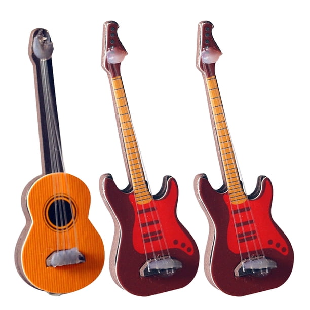 ColoMX 3 unids mini guitarra modelo kids room dormitorio decoración adorno guitarra miniatura