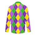 thumbnail image 4 of Mardi Gras Jacket for Men Corduroy Suit Jacket Two Button Vintage Carnival Themed Parada Party Office Blazers, 4 of 5