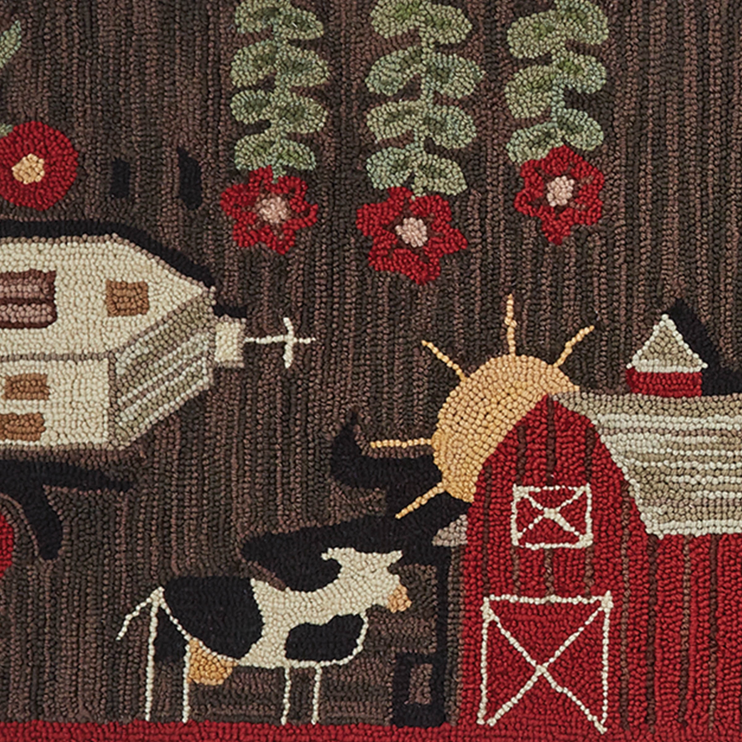 Park Designs Farm Life Country Hooked Rug Runner 2 ft x 6 ft