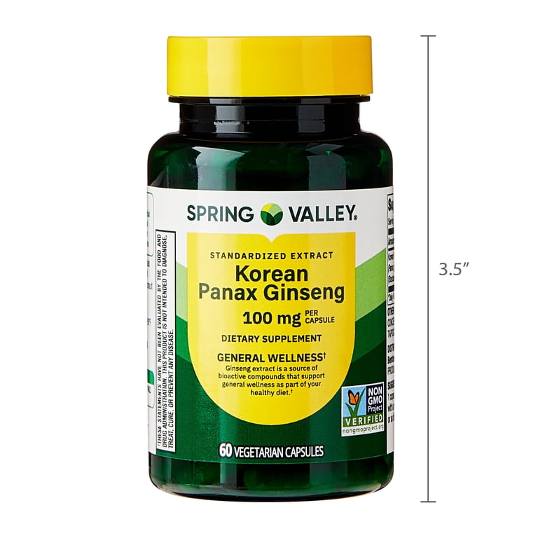 Spring Valley Standardized Extract Korean Panax Ginseng Dietary