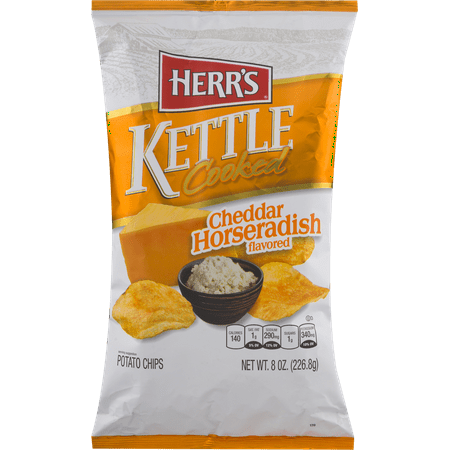 Herr's Kettle Cooked Cheddar Horseradish Potato Chips 7.5 oz. (3