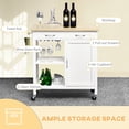 thumbnail image 4 of HOMCOM Kitchen Island, Rolling Kitchen Cart with Storage, Bar Cart with 2 Drawers, Storage Cabinet, Open shelves, Wine Glass Rack, Towel Rack, White, 4 of 10