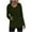 Army Green, variant on Womens V Neck Hoodies Lightweight Casual Long Sleeve Sweatshirt Drawstring Textured Pullover Tops with Chest Pocket