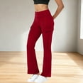 thumbnail image 6 of Ailaofu Women's Flared Leggings with Pockets - High Waist Black Flared Leggings for Yoga Gym Workout, 6 of 7