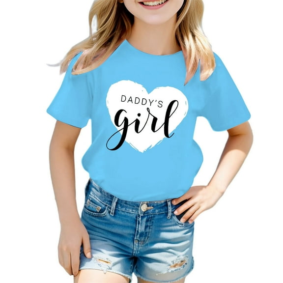 Shirts for Girls 10-12 Round Neck Short-Sleeve T-Shirt Graphic T-Shirts Funny Summer Tops T Shirts for Boys and Girls 3-4 Years(Blue)