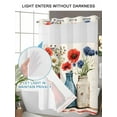 thumbnail image 4 of No Hook Cloth Fabric Shower Curtain with Snap in Liner, Red Flower Waterproof Shower Curtains Set with See Through Top Window, Vintage Blue Poppy Floral Daisy Patriotic Bath Curtains Shower 48"x72", 4 of 6