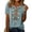 419#Blue, variant on Boho Embroidered Tops for Women - Cotton Linen Shirts Short Sleeve V Neck Blouse Summer Casual Beach Vacation Clothes Blue XL