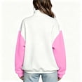 thumbnail image 4 of VBVC Women's Half Zip Color Block Sweatshirt, Ladies' Oversized Drop Shoulder Pullover , Long Sleeve Casual Mock Neck Top For Women, Pink , S-2XL, 4 of 5
