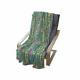 thumbnail image 3 of Retro Soft Flannel Fleece Throw Blanket, Funky Formations in Vintage Style Digitally Generated Contours, Cozy Plush for Indoor and Outdoor Use, 50" x 60", Green Pale Fuchsia and Yellow, by Ambesonne, 3 of 5