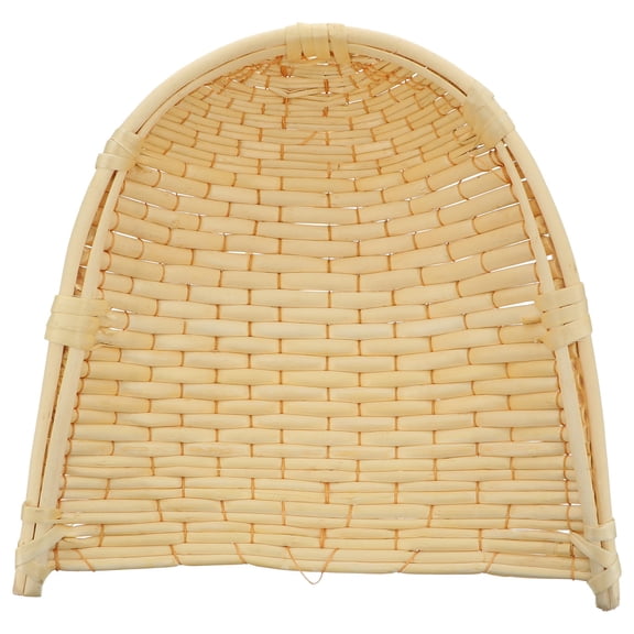 WRITWAA 1Pc Handmade Bamboo Food Basket Kitchen Storage Beige
